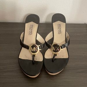 Black cork Michael Kors wedges